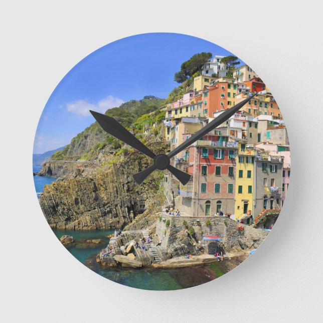 Reloj Redondo Mediano Cinque terre - Riomaggiore (Anverso)