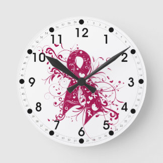 Reloj Redondo Mediano Cinta Swirl para concientización sobre mieloma múl