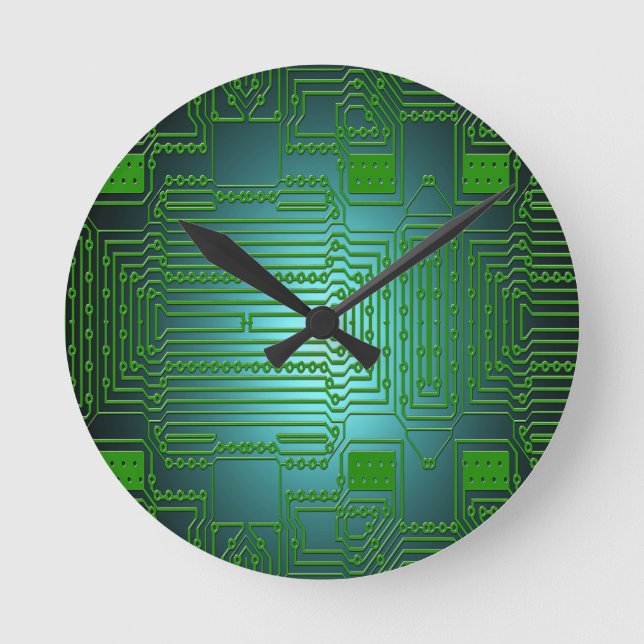 Reloj Redondo Mediano circuitos de conductores de placa (Anverso)