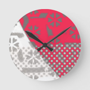 Reloj Redondo Mediano Círculo de amor Diseño del corazón-Tangerina