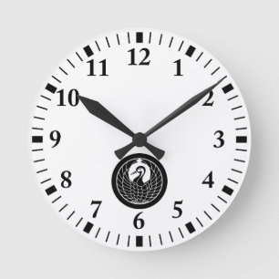 Reloj Redondo Mediano Círculo de grulla en círculo