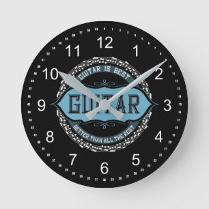 Reloj Redondo Mediano Círculo de nota de música de guitarra