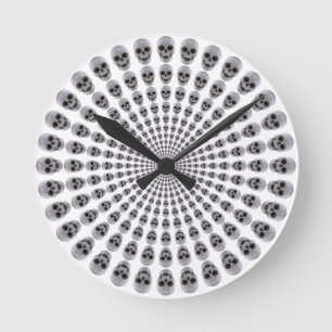 Reloj Redondo Mediano Círculos de calaveras:Reloj de pared