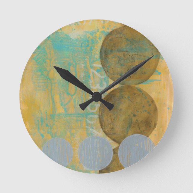 Reloj Redondo Mediano Círculos oscuros y grises con números (Anverso)