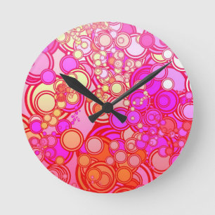 Reloj Redondo Mediano Círculos retros