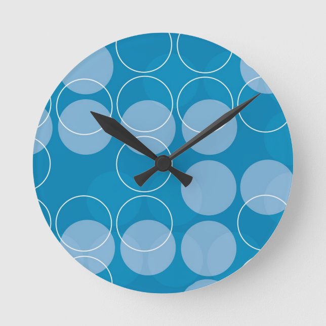 Reloj Redondo Mediano Círculos retros (Anverso)