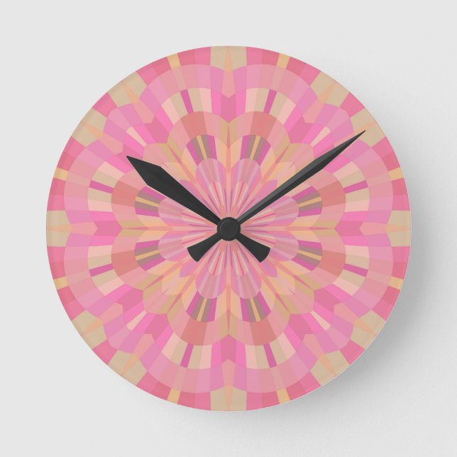 Reloj Redondo Mediano Círculos rosados (Anverso)