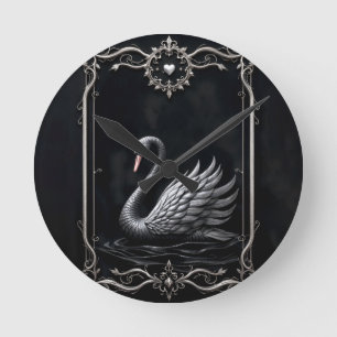 Reloj Redondo Mediano Cisne Eterno de Amor, Para Siempre Comienza Aquí.
