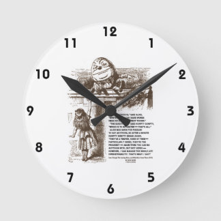 Reloj Redondo Mediano Cita de conversación de Wonderland Alice Humpty Du
