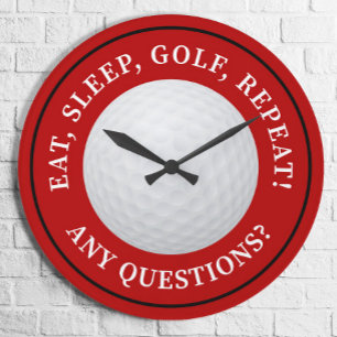Reloj Redondo Mediano Cita divertida de golf deportivo pelota de golf mo