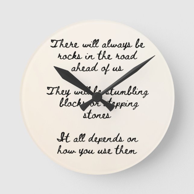 Reloj Redondo Mediano Cita inspiradora (Anverso)