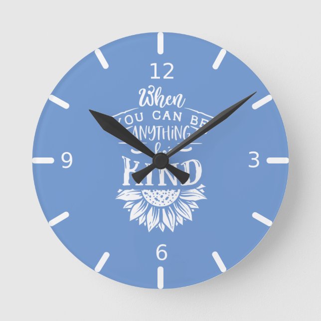 Reloj Redondo Mediano Cita inspiradora | Girasol (Anverso)