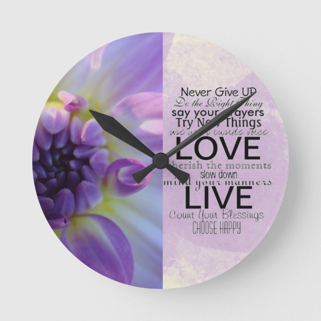Reloj Redondo Mediano Citas inspiradoras y refranes (Anverso)