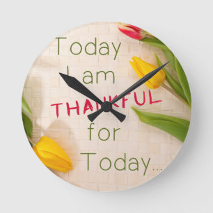 Reloj Redondo Mediano Citas motivacionales agradecidas