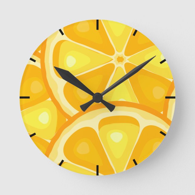 Reloj Redondo Mediano Cítricos TROPICAL SUMMER FRUIT Naranja limones Sli (Anverso)