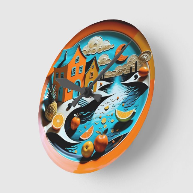 Reloj Redondo Mediano Citrus Dreamscape (Ángulo)