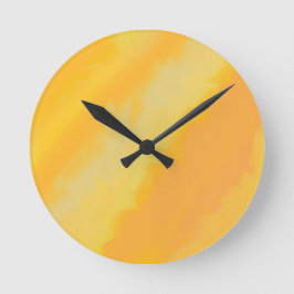 Reloj Redondo Mediano Citrus Sunny Orange Watercolor 