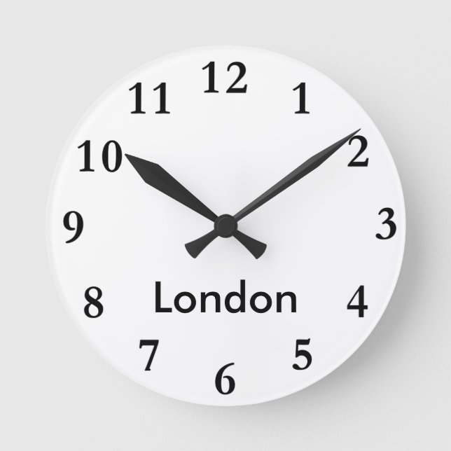 Reloj Redondo Mediano City Name Clock (Anverso)