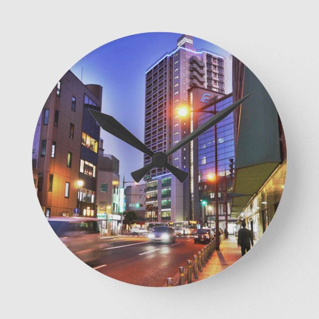Reloj Redondo Mediano Ciudad de Kitakyushu en Japón (Anverso)