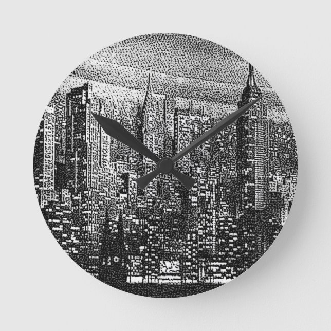 Reloj Redondo Mediano Ciudad de Nueva York (Anverso)