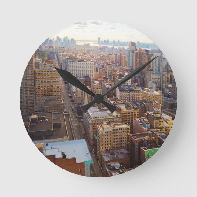 Reloj Redondo Mediano Ciudad de Nueva York (Anverso)