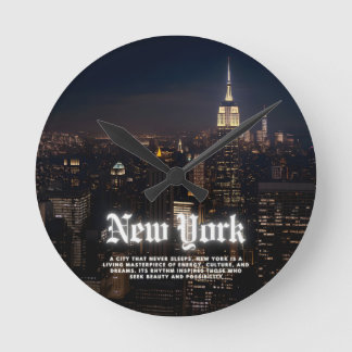 Reloj Redondo Mediano Ciudad de Nueva York