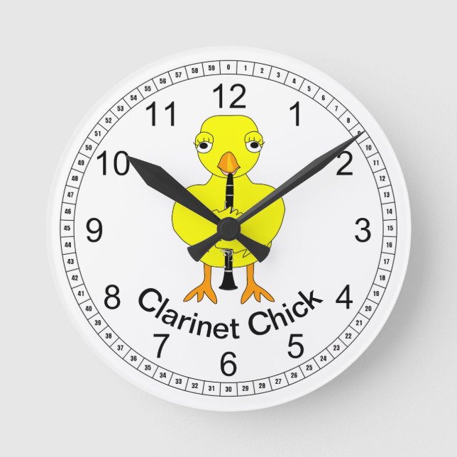 Reloj Redondo Mediano Clarinet Chick (Anverso)