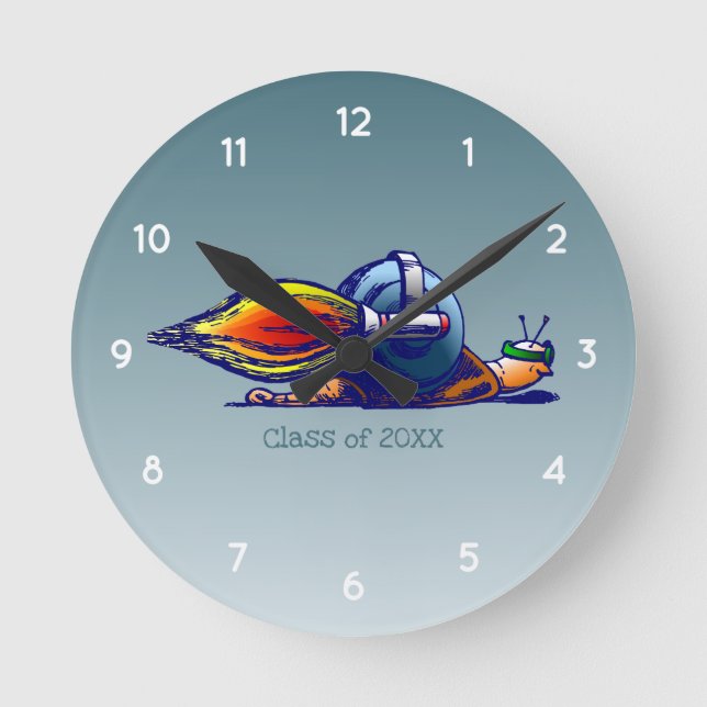 Reloj Redondo Mediano Clase de Caracol Cohete de (Anverso)