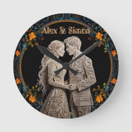 Reloj Redondo Mediano Clásico Real Bride y Groom