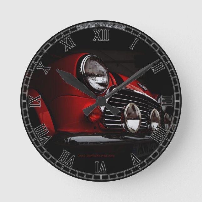 Reloj Redondo Mediano Classic Mini con luces de rally Clock (Anverso)