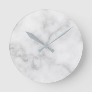 Reloj Redondo Mediano Classy Elegant White Marble Pattern