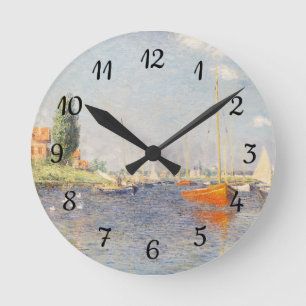 Reloj Redondo Mediano Claude Monet. Barcos Rojos, Argentina