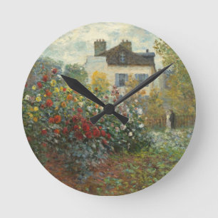 Reloj Redondo Mediano Claude Monet el   el jardín del artista en