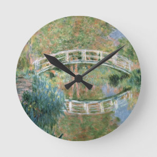 Reloj Redondo Mediano Claude Monet el   el puente japonés, Giverny