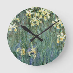 Reloj Redondo Mediano Claude Monet el los iris amarillos