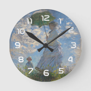 Reloj Redondo Mediano Claude Monet Mujer con un Paraguas Arte Refinado