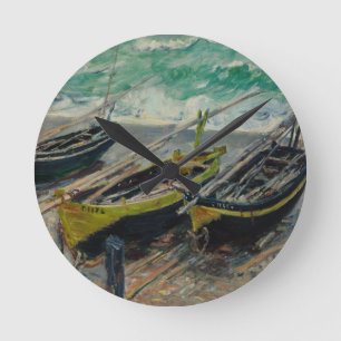 Reloj Redondo Mediano Claude Monet Pintura Al Óleo Lienzo Artístico Natu
