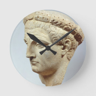 Reloj Redondo Mediano Claudius, cabeza de mármol, ANUNCIO 41-54