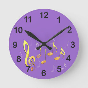 Reloj Redondo Mediano Clave y notas