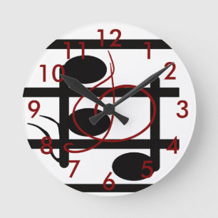 Reloj Redondo Mediano Clef agudo de las notas musicales de los músicos