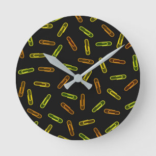 Reloj Redondo Mediano Clips de papel