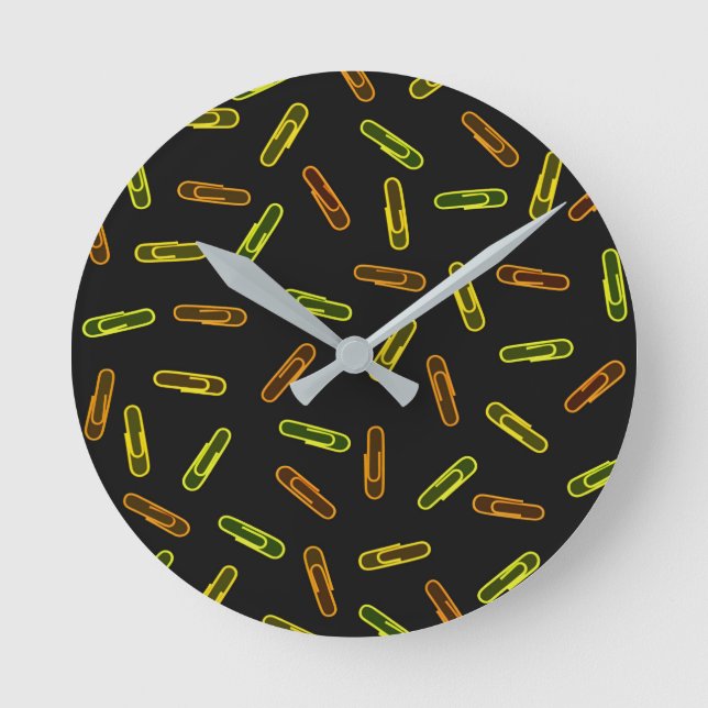Reloj Redondo Mediano Clips de papel (Anverso)