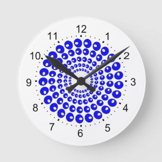 Reloj Redondo Mediano Clock - Blue Concentric Circles of Beads