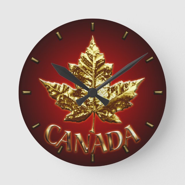 Reloj Redondo Mediano Clock Canada Clock Gold Medalla Canadá de recuerdo (Anverso)