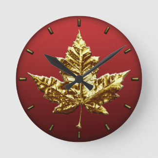 Reloj Redondo Mediano Clock Canada Clock Gold Medalla Canadá de recuerdo