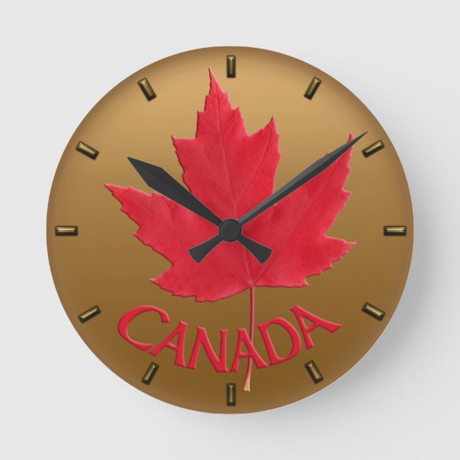 Reloj Redondo Mediano Clock Canada Souvenir Wall Clocks & Gifts (Anverso)
