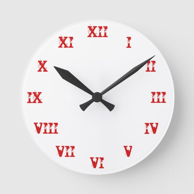 Reloj Redondo Mediano Clock Template: Roman Numerals: Broken Ghost Font (Anverso)