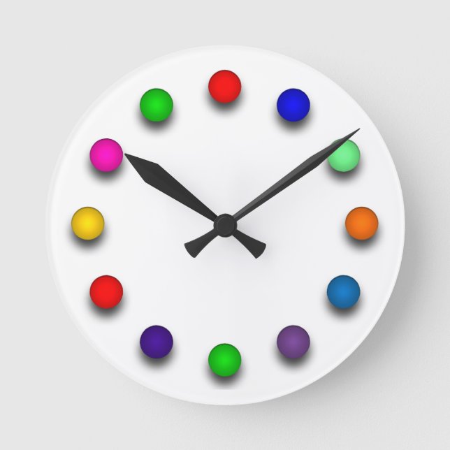 Reloj Redondo Mediano Clock with coloured ballons (Anverso)
