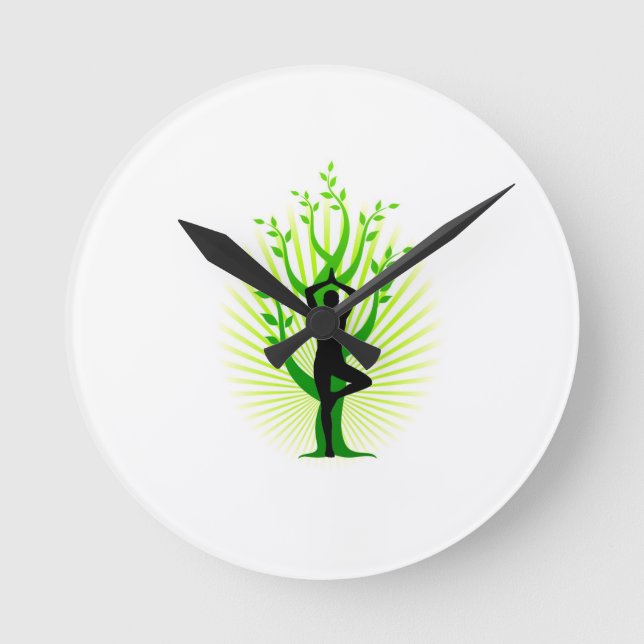 Reloj Redondo Mediano clock, yoga (Anverso)