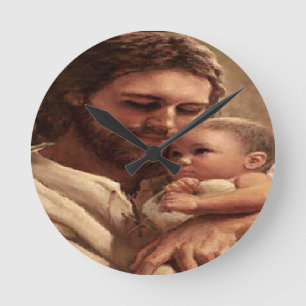 Reloj Redondo Mediano Clocks cristianos de Jesús y de niño